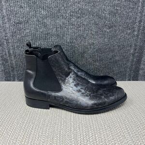Robert Graham Dawson Chelsea Boots Black Leather Skull Rose Embossed Mens 11.5